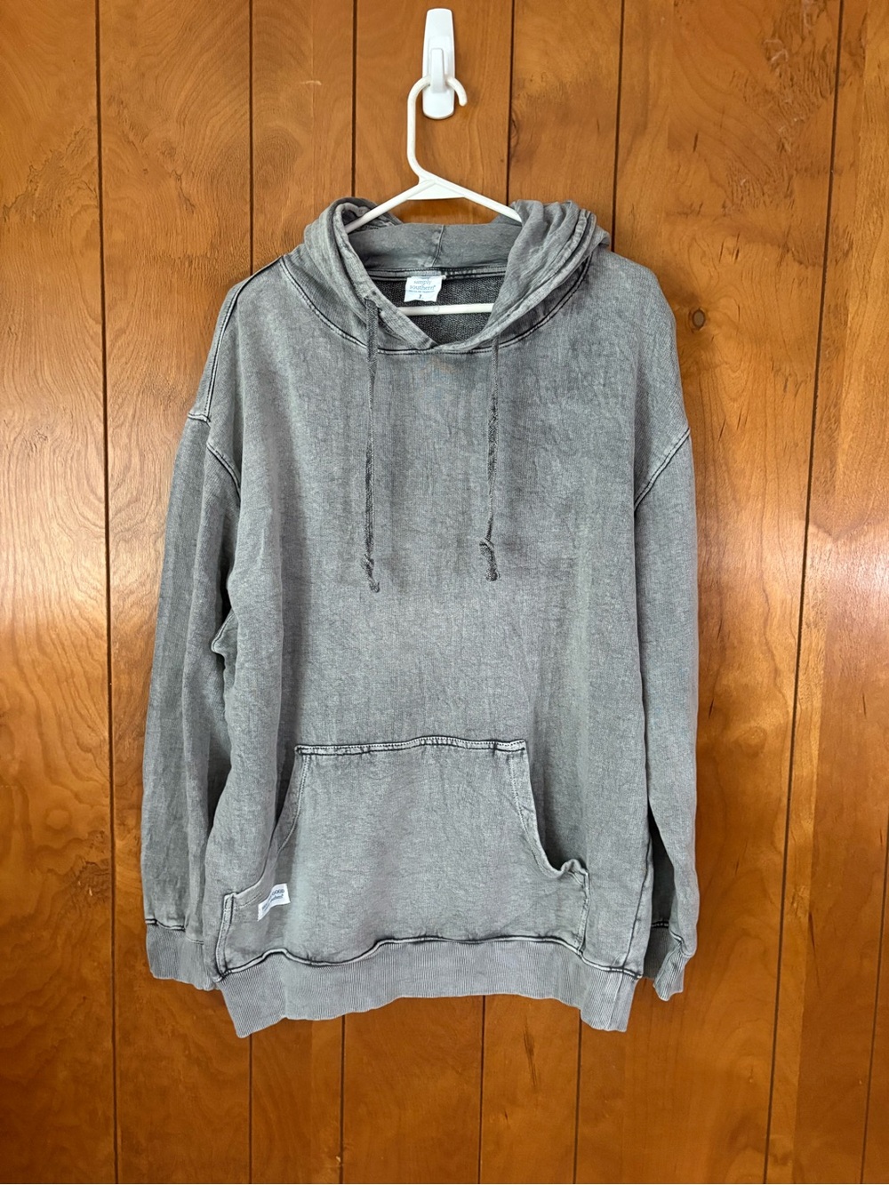 Simply Southern Washed Gray Pullover Hoodie
